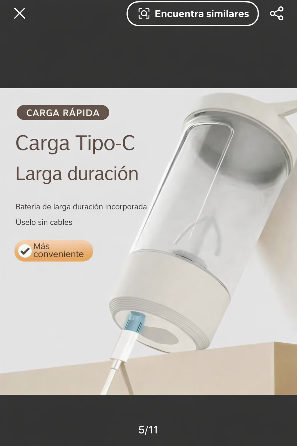 Shaker eléctrico portátil